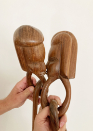 Vintage handgesneden houten vruchtbaarheidsketting. Afrikaanse huwelijksketting