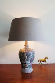 XXL lamp met vogels -Chinees. Keramieken vintage tafellamp