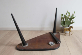 Houten vintage bijzettafel - Gelderland. Zwart retro design tafeltje