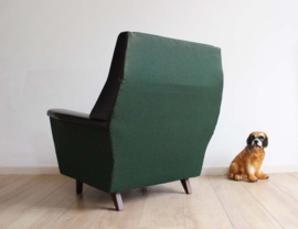 Groene vintage fauteuil. Retro design Mid Century stoel, evt 2