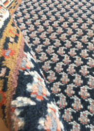 Handgemaakt vintage tapijt - Mir. Blauw wollen Oosters kleed