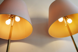 Set messing schemerlampen van Dijkstra. Twee vintage vloerlampen