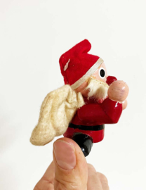 Houten vintage kerstmannetje met zak. Retro kerstdecoratie, Kurt Adler?