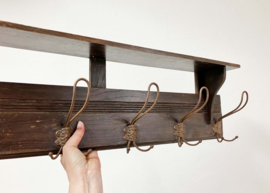 Antieke kapstok met waterspuwer haken, Frans? Vintage wandkapstok