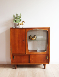 Houten vintage dressoir - thee/servieskast. Mid Century retro design kast