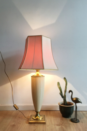 Grote vintage tafellamp - Maison Le Dauphin. Prachtige keramieken lamp met kap.