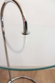 Glazen vintage bijzettafeltje, Ry - Tord Björlund voor Ikea.  Retro design tafel