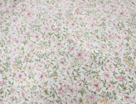 Romantisch bloemetjes dekbedovertek met kussenslopen.  Vintage beddengoed / dekbedhoes