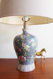 XXL lamp met vogels -Chinees. Keramieken vintage tafellamp