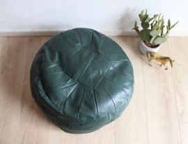 Groene vintage lapjes poef. Retro patchwork Ottoman/ kussen