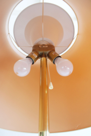 Gouden vintage vloerlamp. Messing schemerlamp, Dijkstra.