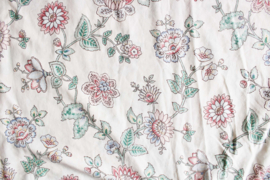 Vintage bloemetjes dekbedovertek met kussensloop. Retro beddengoed / dekbedhoes
