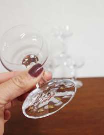 4 kristallen champagne coupes. Set vintage wijnglazen