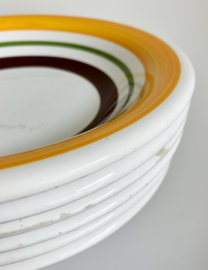 Set vintage borden - Ceramica Ternana Otricoli. 6 diepe retro borden.