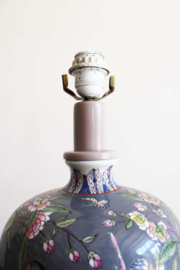 XXL lamp met vogels -Chinees. Keramieken vintage tafellamp