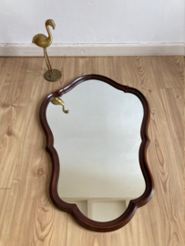 Vintage spiegel in houten barok lijst. Hollywood Regency wandspiegel