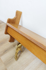 Houten vintage wandplank. Eiken boekenplank / schap / wandrek