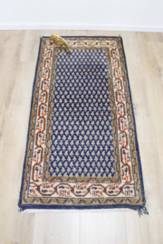 Handgemaakt blauw Oosters kleed - Mir. Wollen vintage tapijt