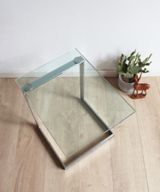 Glazen vintage tafeltje - Gebra - Duitsland. Retro design bijzettafel
