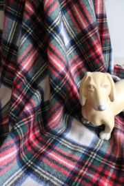 Geblokte wollen vintage deken.  Retro Tartan plaid / sprei met ruitjes