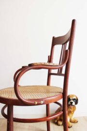 Houten vintage stoel, Mundus Poland. Antiek cafe/bistro stoeltje -Thonet stijl