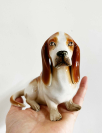 Vintage beeldje - Basset Hound, Peñatal Segovia.  Keramieken retro honden beeld