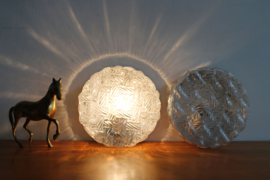Set van 2 vintage plafonnières van dik glas. Retro plafond / wand lamp - Eickmeier