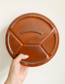 6 aardewerk vintage fondueborden - WAKU - West Germany. Set retro borden
