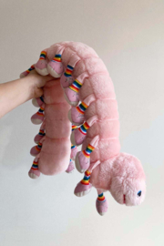 Lange vintage rups knuffel,  Lots-a- Leggggggs. Origineel retro knuffelbeest