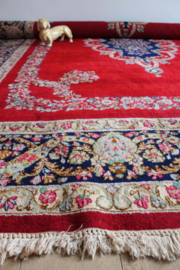 XXL Vintage Perzisch kleed, Kirman/Kerman. Groot handgeknoopt Oosters tapijt met bloemen