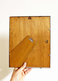 Zilverkleurige vintage fotolijst met licht bollend glas - Chromo