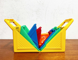Vintage Fisher-Price stapelblokken. Retro speelgoed met cijfers en plaatjes - 2322 - compleet
