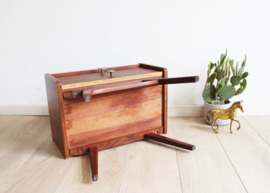 Houten vintage nachtkastje - Louis Van Teeffelen voor Webe? Retro ladekastje