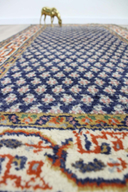 Handgemaakt blauw Oosters kleed - Mir. Wollen vintage tapijt