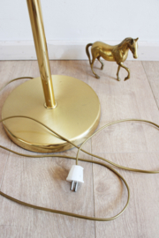 Gouden vintage vloerlamp. Messing schemerlamp, Dijkstra.