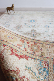 Handgemaakt vintage tapijt met bloemen, Ziegler? Oosters vloerkleed