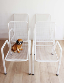 Set van 4 wit metalen vintage tuinstoelen. Retro stoelen- Emu?