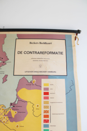 Grote vintage schoolplaat, Contrareformatie in Europa. Retro geschiedenis poster