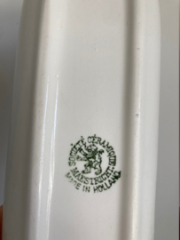 Antiek aardewerk zeep/kammen bakje - Société Céramique Maastricht. Vintage schaaltje met deksel.