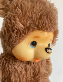 Kleine vintage knuffel aap. Retro knuffel Tobby Bear - 26 cm. Happy Horse 1981