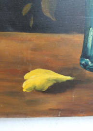 Groot expressief bloemstilleven zonder lijst. Origineel  schilderij op doek
