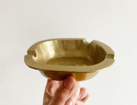 Massief messing/ koperen  asbak. Goudkleurig vintage bakje