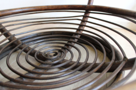 Ronde vintage Manou  salontafel. Rotan retro tafel uit de '70's.