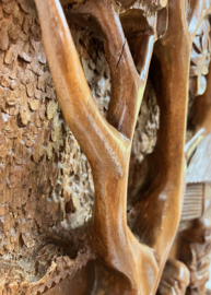 Groot hand gesneden houten paneel. Vintage kunstwerk / Oosters paneel