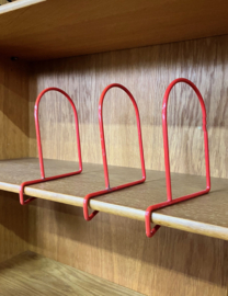 3 vintage boekensteunen - Ikea Flit. Set rode bookends