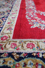 Groot handgeknoopt Oosters tapijt met bloemen. XXL Vintage Perzisch kleed, Kirman/Kerman