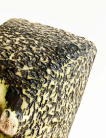 Vintage cactuspot met berkenbast decor. Keramieken retro pot / plantenbak