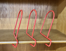 3 vintage boekensteunen - Ikea Flit. Set rode bookends
