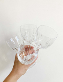 Set van 4 kristallen vintage wijnglazen.