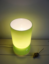 Lime groen retro tafellampje- Lykta Ikea. Glazen retro Mushroom lamp